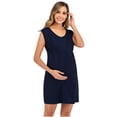 thumbnail image 3 of gakvbuo Maternity Dress For Women Plus Size Summer Baby Shower Pregnancy Dresses For Photoshoot Maternity Clothing Summer Solid Color Print Short Sleeve Pregnant Woman Clothe Breastfeeding Dress, 3 of 7