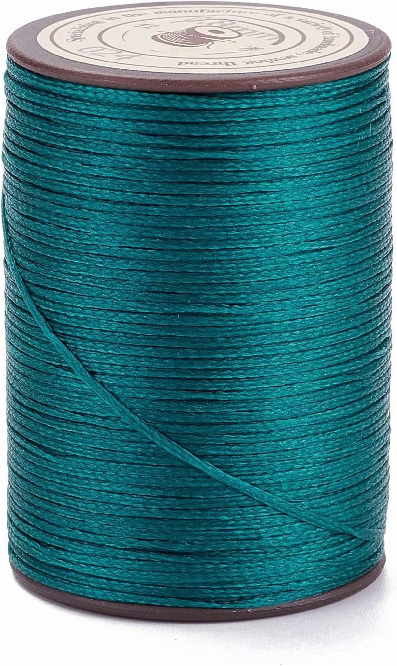 Uxcell Waxed Leather Thread - 190m Flat Polyester Cord, Black, 100D For Hand Stitching