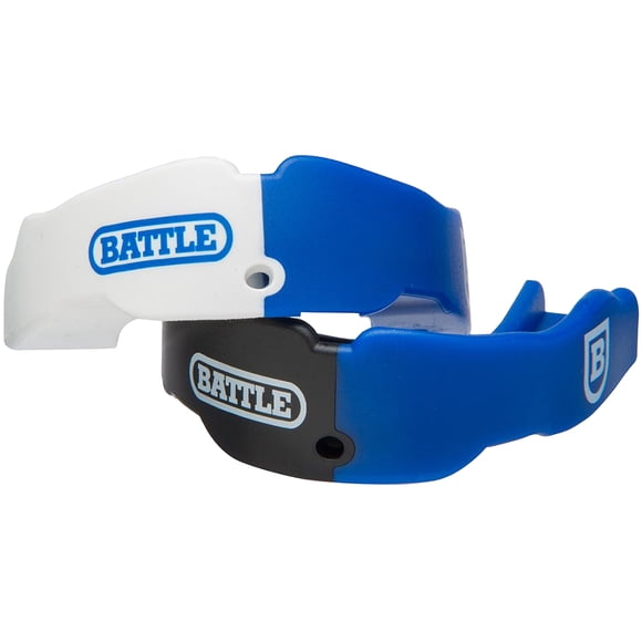 Battle Sports Protège-Dents Adulte Football Lot de 2 avec Sangles - Bleu Columbia
