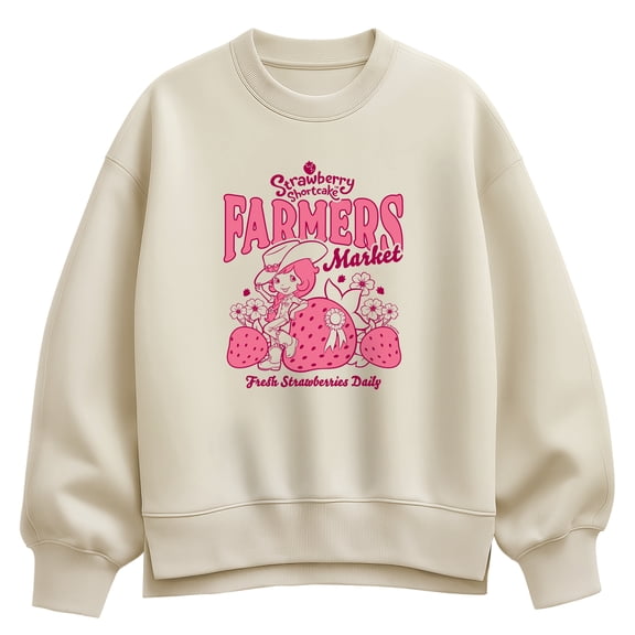 Strawberry Shortcake - Farmer's Market Oversized Fleece Crew Sweatshirt