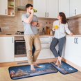 thumbnail image 6 of 2-Piece Kitchen Rugs Set Non-Slip Mats Carpet Floor for Kitchen, Bathroom (19.7"x27.6" & 19.7"x47.2") Christmas Night Scene, 6 of 7