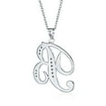 thumbnail image 2 of Bling Jewelry Womens Pave CZ Script Alphabet Initial B Pendant Necklace .925 Sterling Silver, 2 of 6