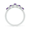 thumbnail image 2 of ANGARA Natural 1 Ct. Amethyst with Diamond Non Eternity Wedding Ring in 14K White Gold for Women (Ring Size: 7), 2 of 9