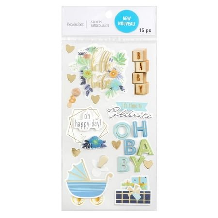 UPC: 0195158488456 | Blue Hello Baby Stickers by Recollections™