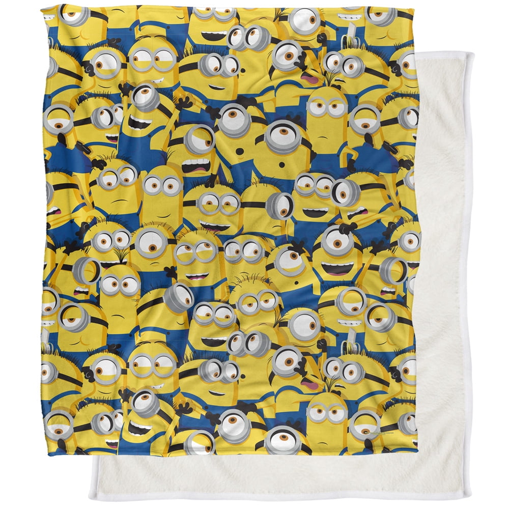 Minions Blanket, 50"x60", Minion Group Silky Touch Sherpa Back Super