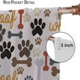 thumbnail image 6 of Dog Paw Printed Curtains, Kids Cartoon Rainbow Dog Paw and Bone Window Curtains for Kids Living Room Bedroom Blackout Curtains 42x63 Inch, 6 of 6