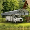 thumbnail image 3 of SUMMIT LIVING 14 x 35 ft Metal RV Carport with Galvanized Roof, Heavy Duty Outdoor Garage and Shelter, 3 of 13