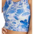thumbnail image 3 of CHAMPION Womens Blue Moisture Wicking Racerback Slim-fit Tank Built-in Shelf Bra Printed Sleeveless Crew Neck Crop Top S, 3 of 3