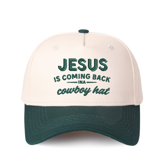 VERGIAC JESUS IS COMING BACK IN A COWBOY HAT Embroidered Trucker Hat, Unisex Adjustable Snapback Mesh Cap for Daily Travel Outdoor Wear