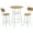 B:Wood, variant on UHOMEPRO 3-Piece Dining Room Bar Table Set for 2, Wood Double Layer Round Bar Table and Chairs Set, Industrial Counter Height Pub Table with 2 Upholstered Stools, Metal Frame, Rustic Brown and Black