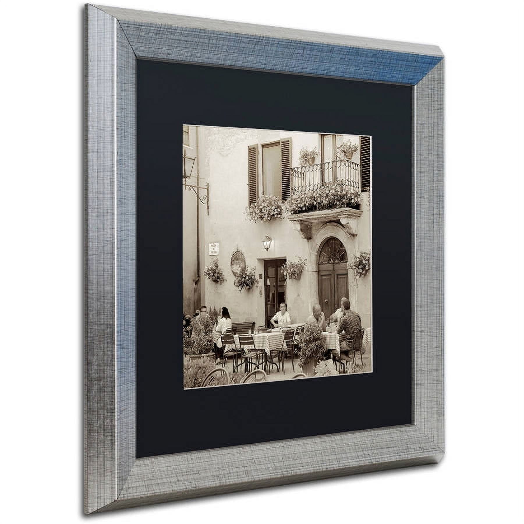 Trademark Fine Art "Tuscany Caffe VI" Canvas Art by Alan Blaustein, Black Matte, Silver Frame