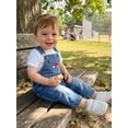 thumbnail image 2 of RUINIXCW Toddler Baby Boy Denim Overalls Tractor Embroidery Sleeveless Jumpsuit, 2 of 7