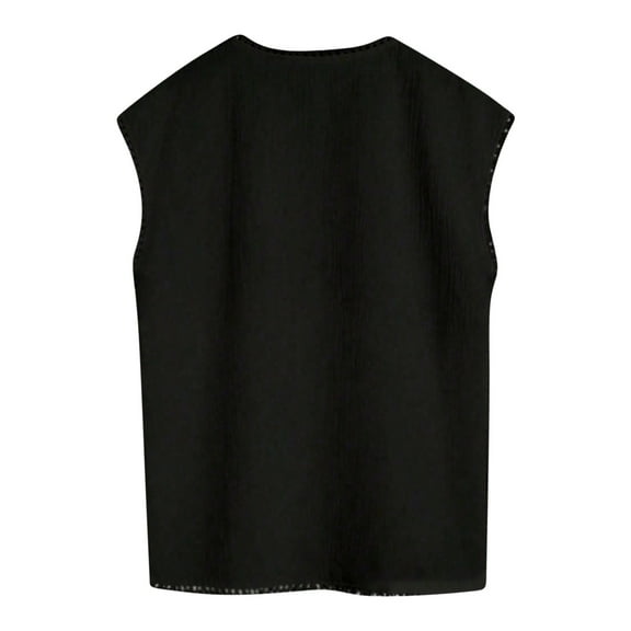 Delliss Men's Solid Color Simple Round Neck Vest