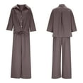 thumbnail image 6 of Tie Front Lounge Set Women - Button Down Shirt & Elastic Waist Pants Vacation Outfits Loose Fit Long Sleeve Summer Pantsuit Lightweight Breathable, 6 of 8