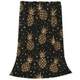 thumbnail image 2 of Honeii Gold Glitter Pineapples Print Fleece Blanket - Throw Blanket for Bed, Sofa, Couch, Camping, and Travel , Microplush Ultra Soft Warm Blanket-60"x50", 2 of 7