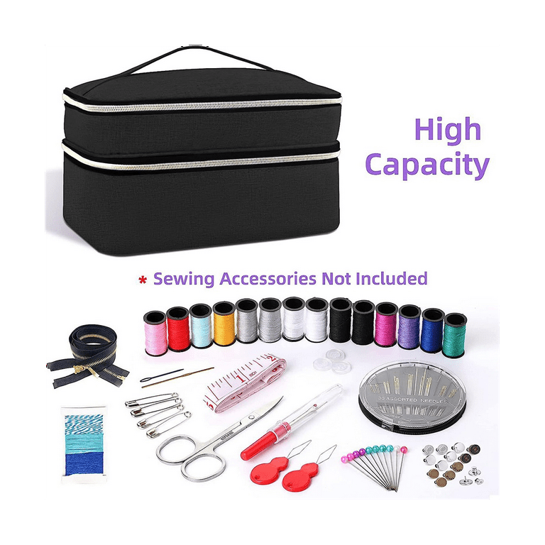 Sewing Supplies Organizer Bag, Double-Layer Sewing Box Organizer  Accessories Storage Bag,B