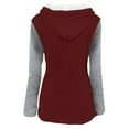 thumbnail image 4 of Pxiakgy Fashion Women Windbreaker Outwear Pacthwork Slim Long Coat Jacket Trench Wine + 4XL, 4 of 5