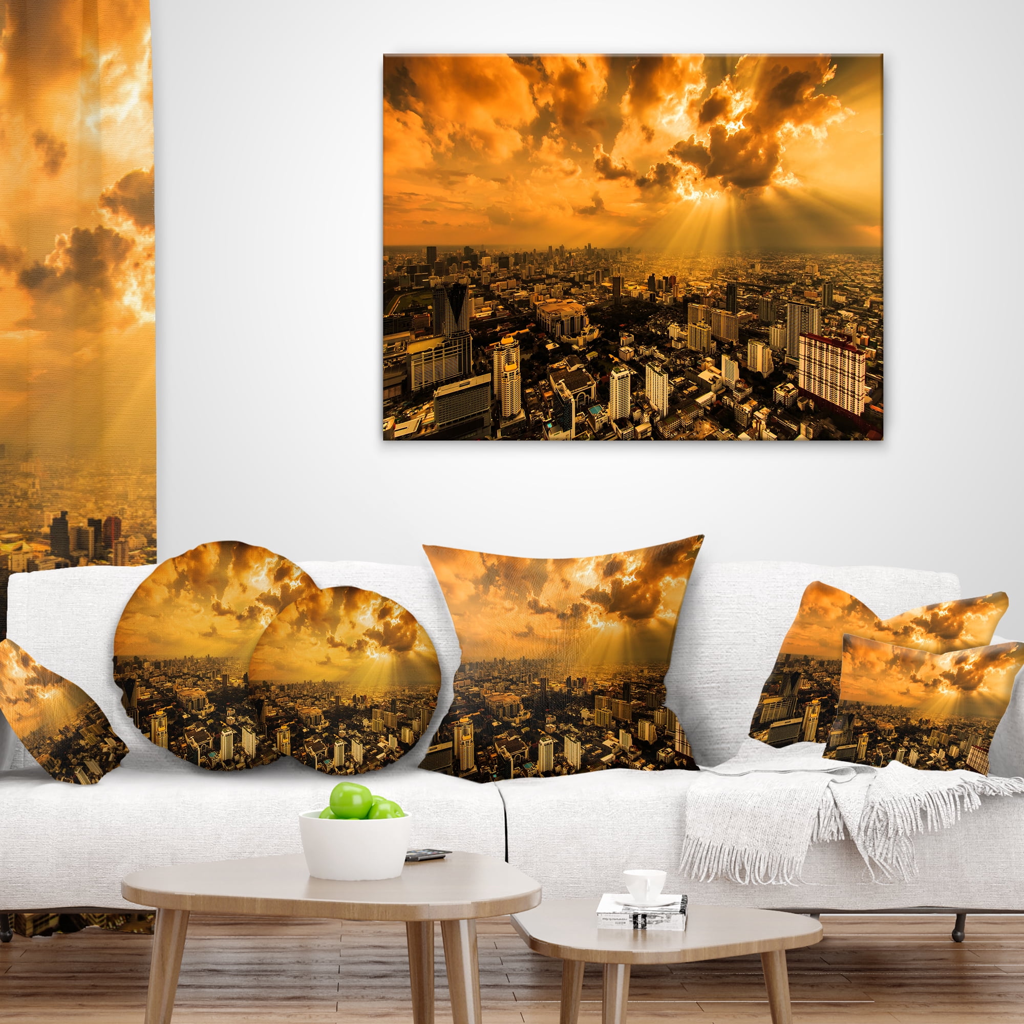 Designart Light Shining Through Dark Clouds - Throw Pillow - 18x18