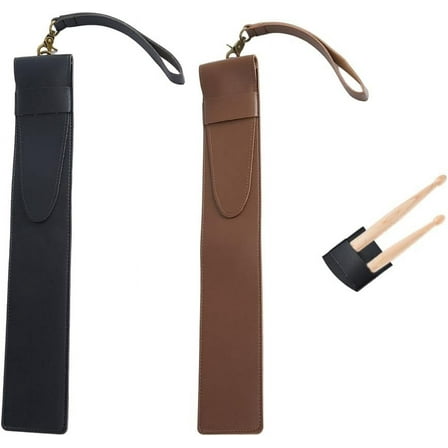2Pcs 2 Colors Drum Stick Bag PU Leather Drumstick Holder Rectangle Drumstick Cover Sleeve Portable Drumstick Cover Musical Instrument Accessories for Drummer Band Multi-color