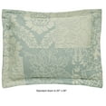 thumbnail image 2 of Vintage Floral Paisley Medallion Maisonette Ivory Spa Blue Flanged Standard Sham, 2 of 4
