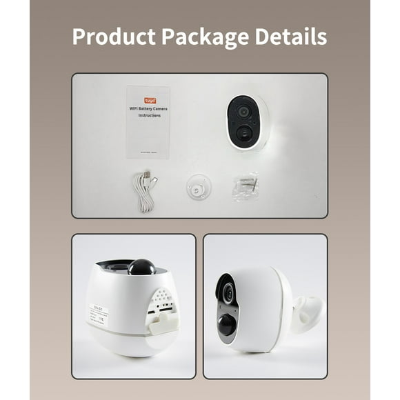 Tuya Smart Battery Camera Wireless Wifi Monitoring Home Mobile Phone Remote Hd Monitor Wifi Version + Built-In Battery (5200 Mah)