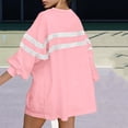 thumbnail image 5 of Yuhangmm Womens Hoodies Pullover Womens Oversized Striped Sweatshirt Long Sleeve Crew Neck Casual Pullover Tunic Tops with Cozy Warm Material Pink XXXL, 5 of 6