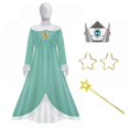 thumbnail image 2 of FeiKong Disfraz de princesa Peach, disfraz de Peach, Daisy, Rosalina para niñas, atuendo de cosplay con accesorios, 2 of 5