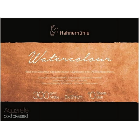 Hahnemühle The Collection Watercolor Block - Cold Press, 9" x 12", 140 lb, 10 Sheets