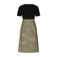 thumbnail image 4 of QIPOPIQ Robes Midi pour Femmes à Étages à Manches Courtes Imprimé Tendance Décontracté Robe d'Été à Col Rond Robe Patchwork Offres 2023, 4 of 4