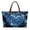 Blue - Dolphin Hibiscus Print, variant on Sea Turtle Print Top Handle Bag for Women Pu Leather Top Handle Tote Bag Casual Satchel Handbags with Zipper for Shopping Work