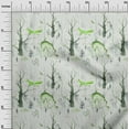 thumbnail image 3 of oneOone Cotton Cambric Green Fabric Deer Dress Material Fabric Print Fabric By The Yard 42 Inch Wide, 3 of 6