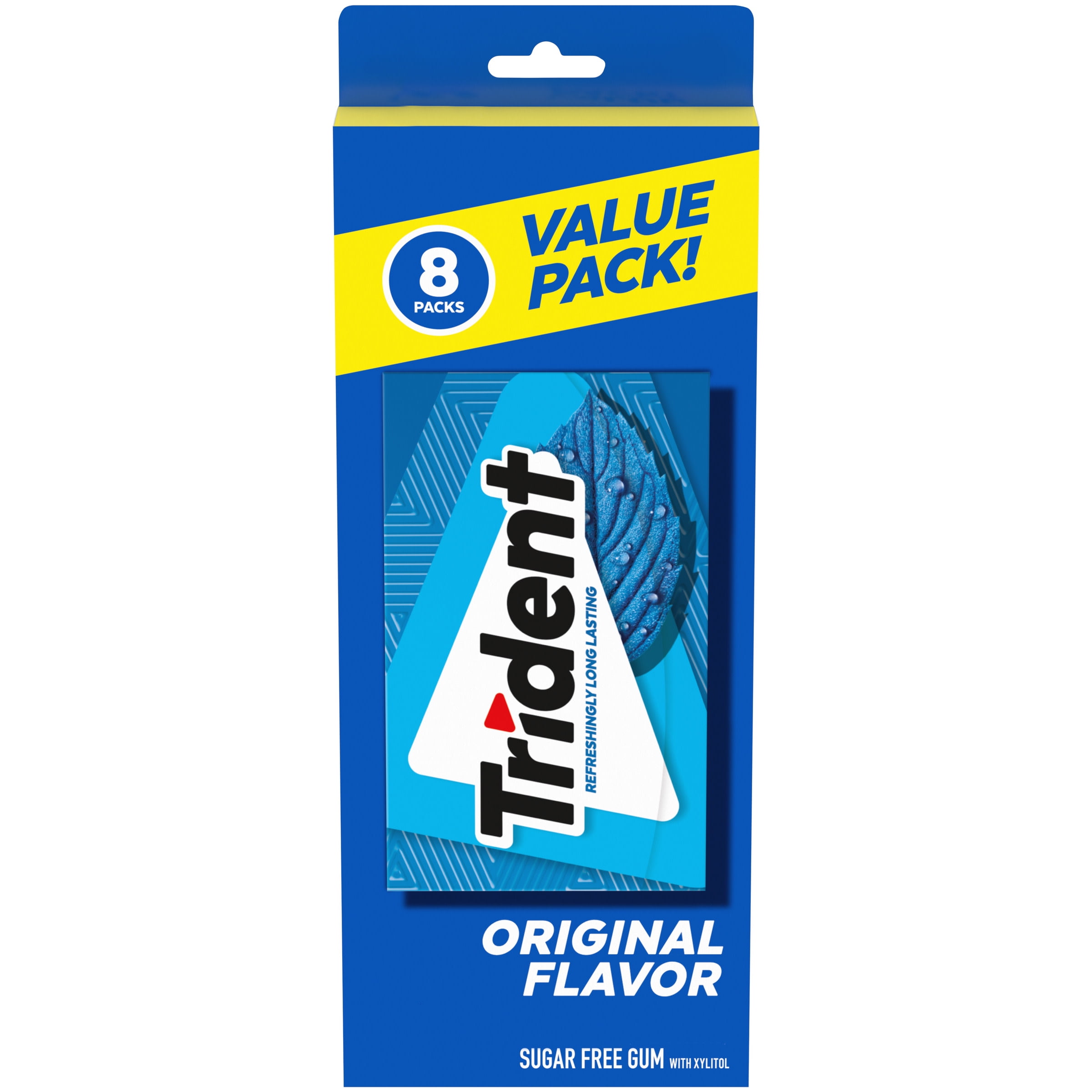 Trident Original Sugar Free Gum, Value Pack, 8 Packs of 14 Pieces (112 Total Pieces)