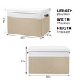 thumbnail image 4 of Caja de almacenamiento de juguetes Gowee, grande, con tapa y separadores, 122 L, color beige/blanco, 4 of 7