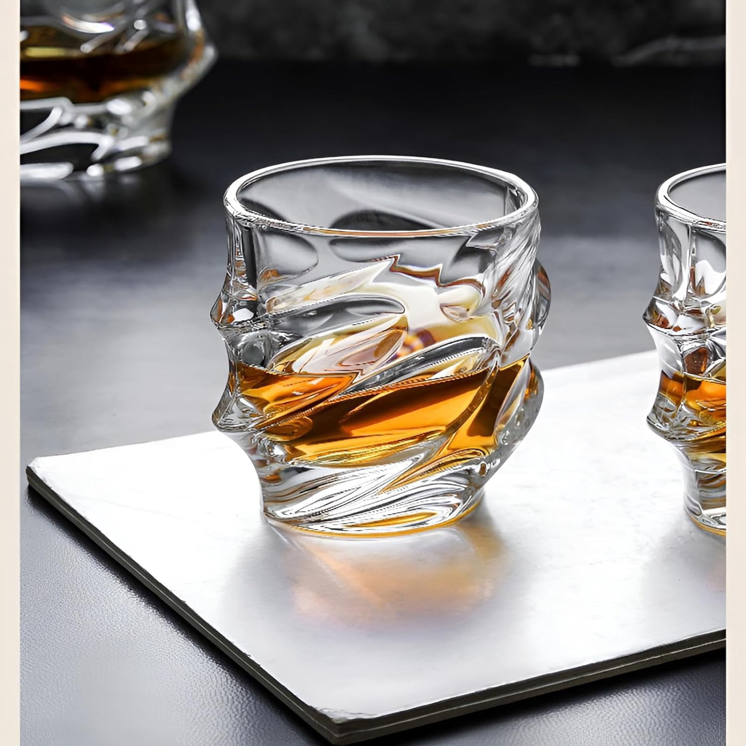 Storm Japanese Crystal Whisky Glass,Old Fashioned Whiskey Glasses, Bourbon Gifts for Men,Whiskey Glasses for Men, Crystal Whiskey Tasting Glass, Bourbon Gifts for Men Wine Glass Set (1PCS)