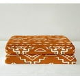 thumbnail image 3 of Boho Aztec Fleece Blanket Throw 50"X60" Western Geometric Throw Blanket Tribal Retro Boho Aztec Sherpa Blanket Modern Farmhouse Bedroom Decor Exotic Bohemian Flannel Blanket Orange White, 3 of 6