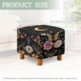 thumbnail image 3 of SCRAWLGOD Butterfly Daisy Rose Moon Print Black Ottoman Slipcovers Stretch Square Footrest Stool Covers Anti-Slip Ottoman Cover for Foot Stool Furniture Protector with Elastic Bottom, 3 of 7