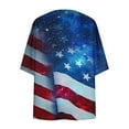 thumbnail image 5 of lcziwo Wamen Plus Size Shawl with Sleeves 4th of July American Flag Print Kimonos Cardigan Casual 3/4 Sleeve Cover Up Chiffon Cardigans Summer Tops Multicolor XXXXL Lightning Sales of Today, 5 of 6
