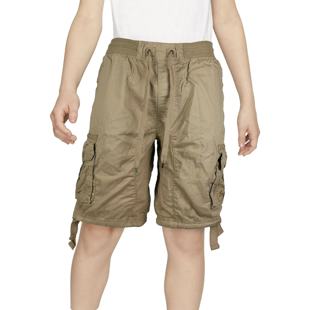 LR Boys Elastic Waist Drawstring Multi Pocket Cotton Toddler Kid