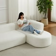 thumbnail image 5 of 109.4" Modular Sectional Sofa Couch, L-Shape Modern Boneless Cloud Couch with 2 throw pillows, Luxury Chenille Curved Back Sofa Couches for Living Room, Apartment, Beige, 5 of 8