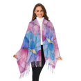 thumbnail image 3 of FORMRS Womens Scarf Winter Soft Long Big Warm Shawls Wrap Tassel Scarves, Watercolor Blue Marble Pattern, 3 of 9