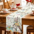 thumbnail image 5 of Table Runner - 48 Inch Long, Beige Easter Bunny Kitchen Dining Table Runner Dresser Scarves, Spring Easter Eggs Floral Wooden Farmhouse Decor for Coffee Tables Wedding Party Banquet, 5 of 8