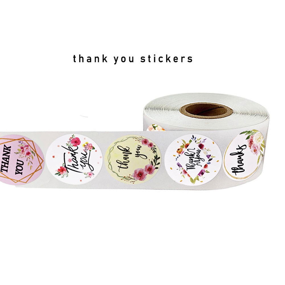 500PCS Label Stickers Selfadhesive Thank You Stickers Flower