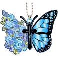 thumbnail image 1 of Jesus Cross Flower Butterfly Design Hanging Ornament, 1 of 1