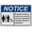 Warning Sign 1, variant on Weatherproof ANSI Restroom General Sign (Restrooms this way) 8 in" x 12 in" UV Resistant Indoor Outdoor Workplace Insdustrial Caution Danger Warning Sign