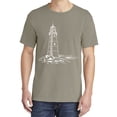 thumbnail image 2 of Wild Bobby,Lighthouse Nautical Sea Coastal Vibes, Streetwear, Garment-Dyed Washed Look Short Sleeve T-Shirt, Sand, Large, 2 of 3