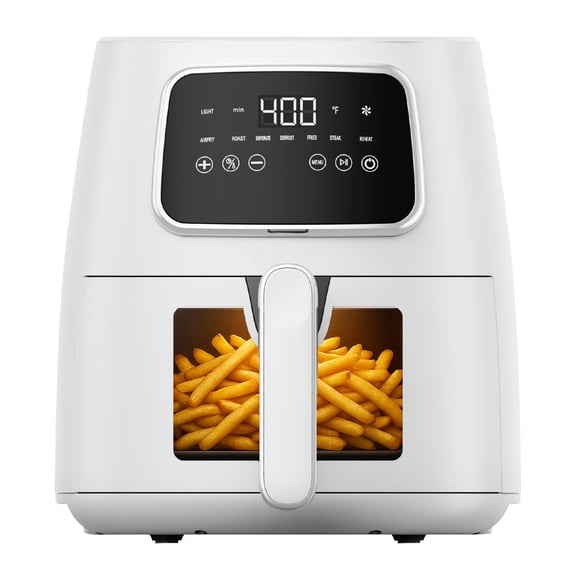 5.5 Qt Digital Air Fryer, Countertop Cooker, 5 Presets, White