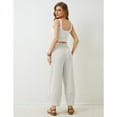 thumbnail image 4 of PUWEI Women's Wide Leg Pants Baggy Elastic Waisted Palazzo Harem Trousers with Pockets, 4 of 7