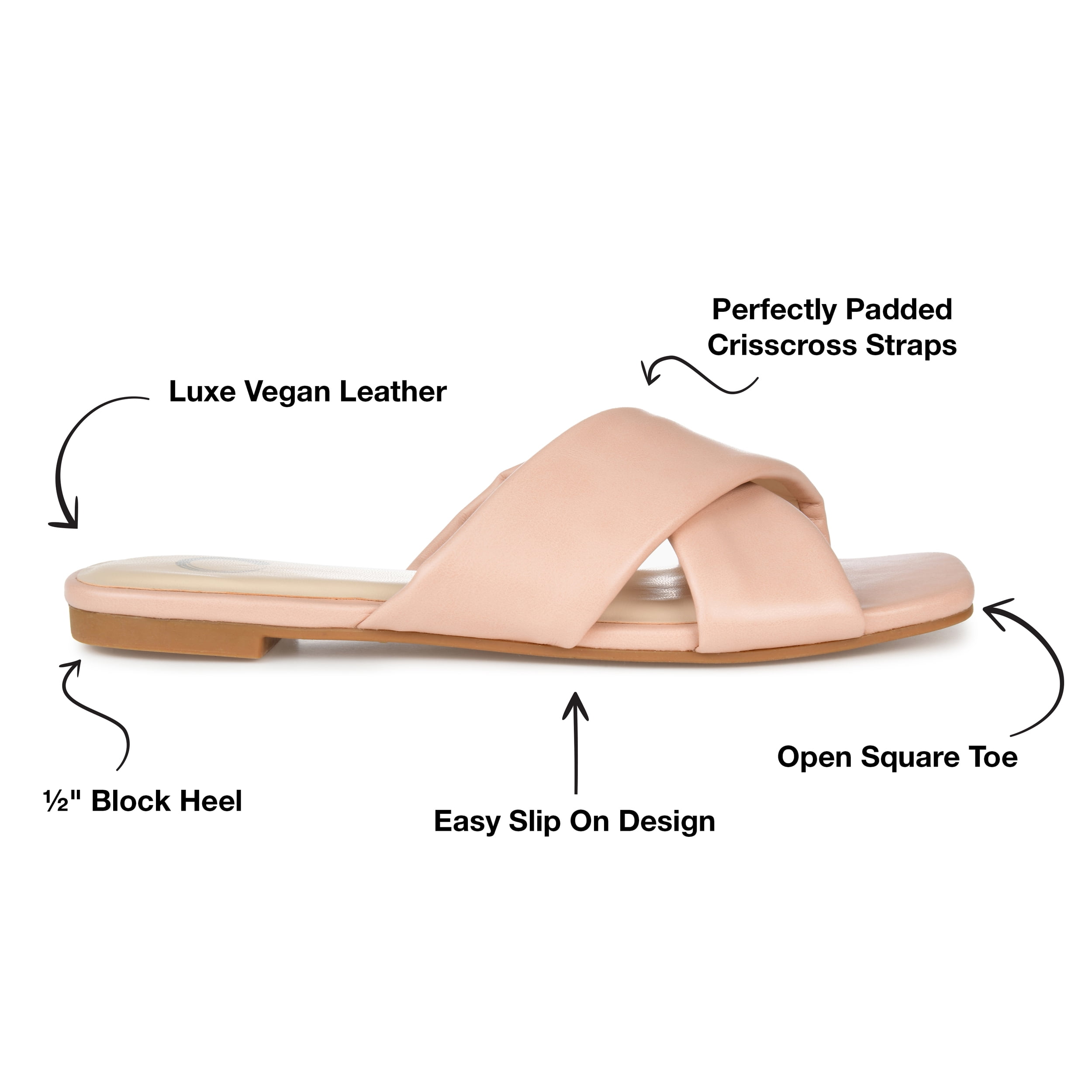 Journee Womens Carlotta Slide Flat Sandals