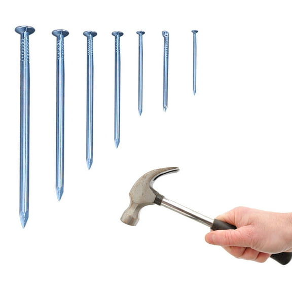 FOXNOVO 240Pcs Plated Silver Steel Round Nails Assortment Kit for Efficient Household Woodworking Tasks