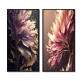thumbnail image 2 of Designart "Pink and Gold Abstract Leaf Design III" Leaves Framed Wall Art Set Of 2 - Blue Floral Frame Gallery Set For Office Decor, 2 of 6